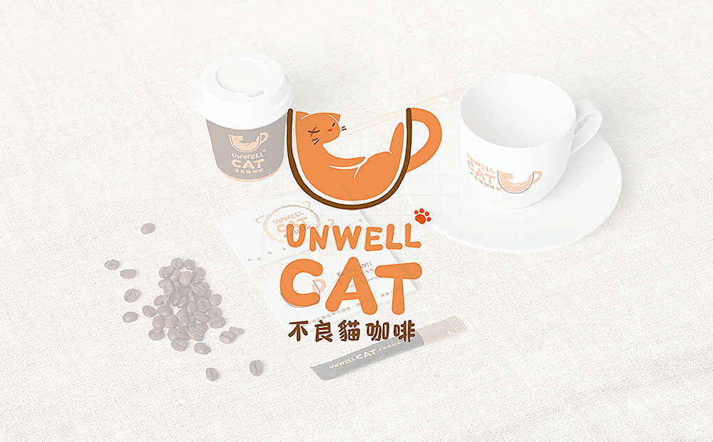 咖啡logo設計案例不良貓咖啡-咖啡logo設計